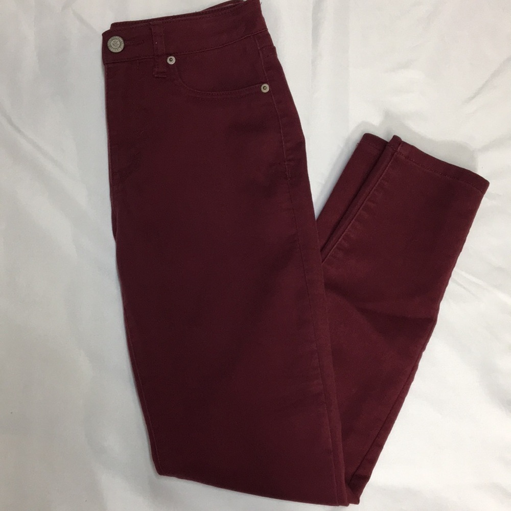 Aeropostale Women’s High-Waisted Jeggings Wine Size 2 Like-NEW
